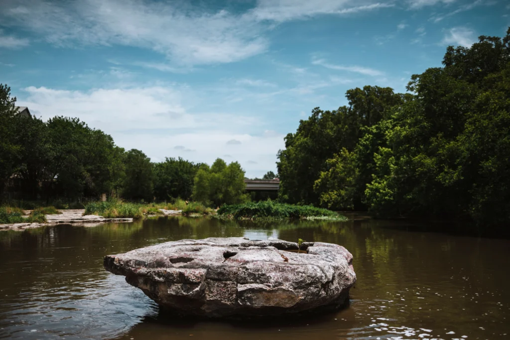 the round rock in round rock texas a rock in the middle of a river